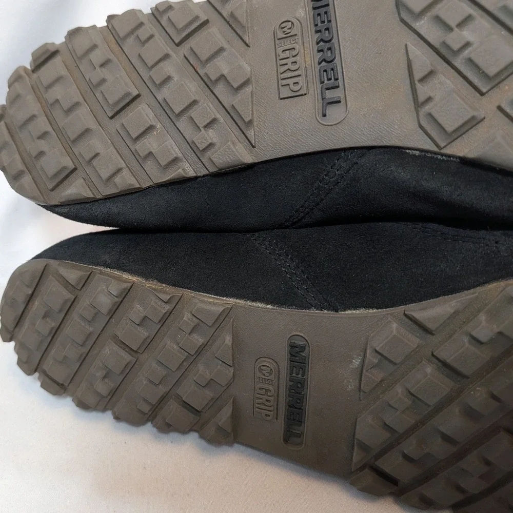 Merrell Black Tall Boots; Leather Suede M-Select Dry Waterproof Zip
